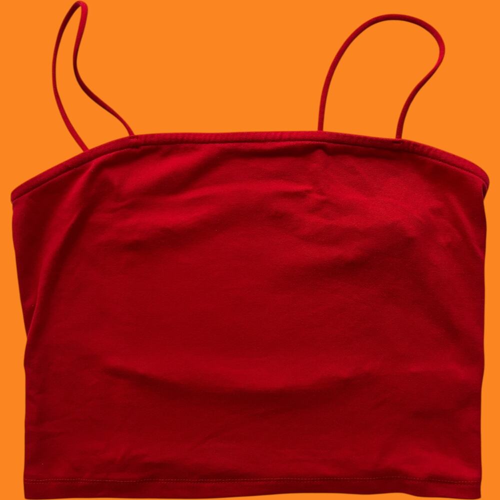 Faded Rose S Y2K Crop Camisole Red Fitted